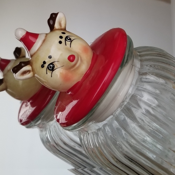 ❗Johanna Parker Reindeer Clear Glass Jar❗ - Picture 2 of 3